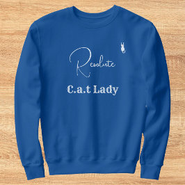 Pet Lover Blue And White Script Customized Cat Mom スウェットシャツ
