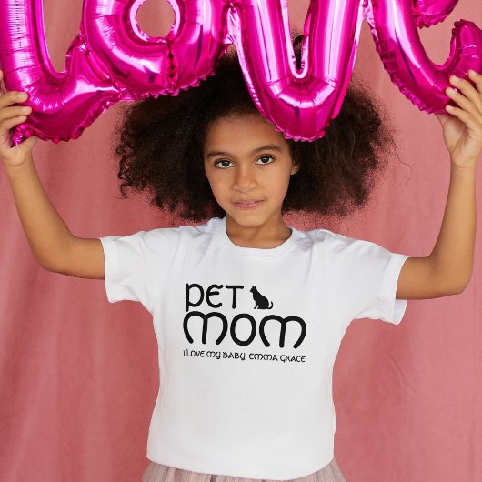 Pet Lover Cat Mom Black White Mother's Day Script Tシャツ