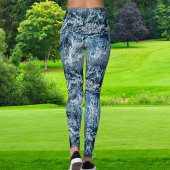 Pet Lover Cat Mom Modern Crazy Blue Denim Jeans  レギンス