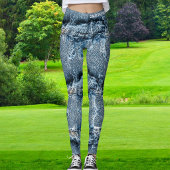 Pet Lover Cat Mom Modern Crazy Blue Denim Jeans  レギンス