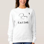 Pet Lover Cat Mom White And Black Script Customize スウェットシャツ (正面)