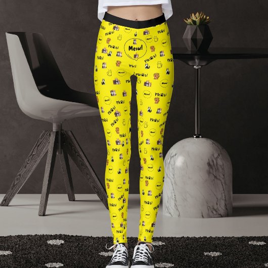 Pet Lover Colorful Kitty Feline Meow Cat Pattern レギンス
