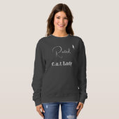 Pet Lover Customize Dark Grey White Script Cat Mom スウェットシャツ (正面フル)