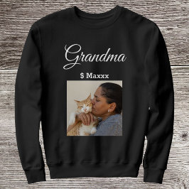 Pet Lover Cute Cat Mom Photo Personalized Grandma スウェットシャツ