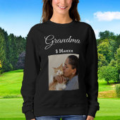 Pet Lover Cute Cat Mom Photo Personalized Grandma スウェットシャツ