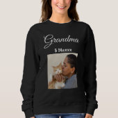 Pet Lover Cute Cat Mom Photo Personalized Grandma スウェットシャツ (正面)