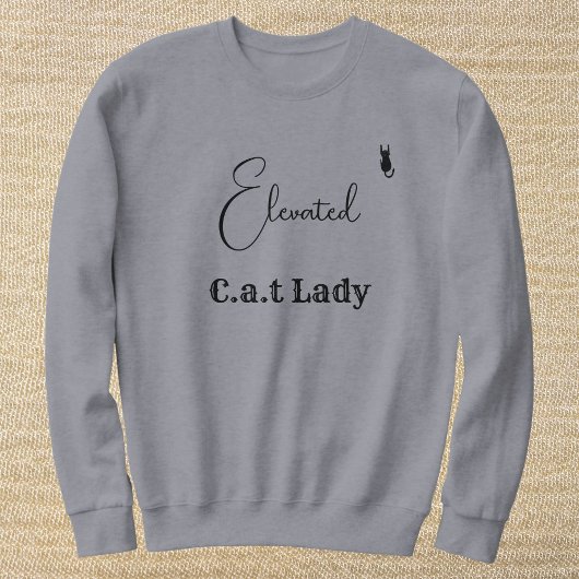 Pet Lover Grey And Black Script Cat Mom Customized スウェットシャツ