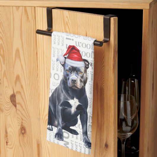 Pet Lover Holiday Bluenose Pitbull Dog Christmas キッチンタオル (三つ折り)