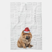 Pet Lover Holiday Chow Chow Dog Christmas キッチンタオル (縦)