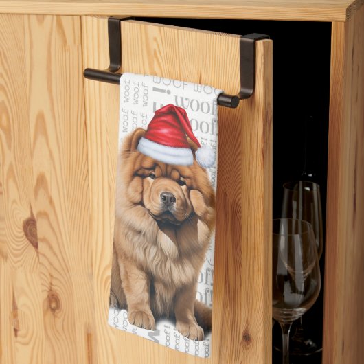 Pet Lover Holiday Chow Chow Dog Christmas キッチンタオル (三つ折り)