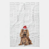 Pet Lover Holiday Cocker Spaniel Dog Christmas キッチンタオル (縦)
