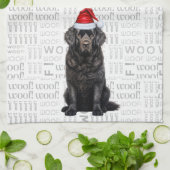 Pet Lover Holiday Newfoundland Dog Christmas キッチンタオル (折り畳み)