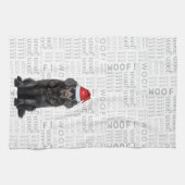 Pet Lover Holiday Newfoundland Dog Christmas キッチンタオル (横)