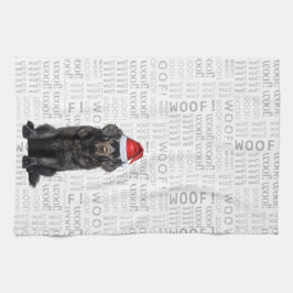 Pet Lover Holiday Newfoundland Dog Christmas キッチンタオル