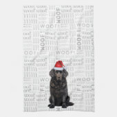 Pet Lover Holiday Newfoundland Dog Christmas キッチンタオル (縦)
