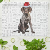 Pet Lover Holiday Shorthair Pointer Dog Christmas キッチンタオル (折り畳み)