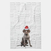 Pet Lover Holiday Shorthair Pointer Dog Christmas キッチンタオル (縦)