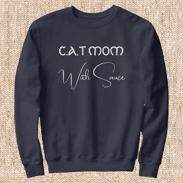 Pet Lover Personalized Script Cat Mom Navy Blue スウェットシャツ
