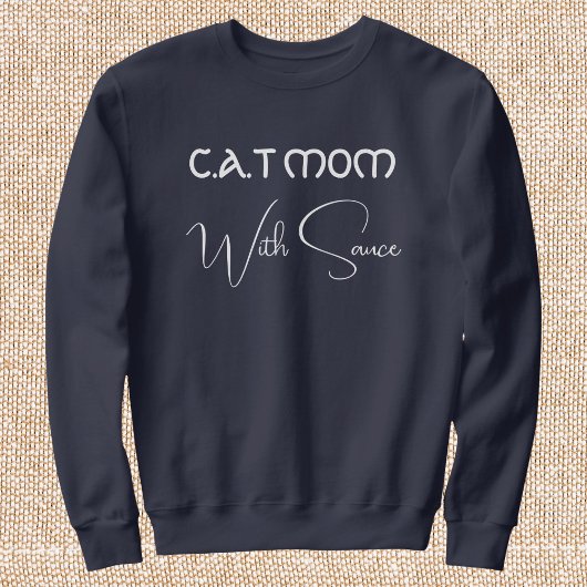 Pet Lover Personalized Script Cat Mom Navy Blue スウェットシャツ