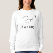 Pet Lover White And Black Script Cat Mom Customize スウェットシャツ (正面)