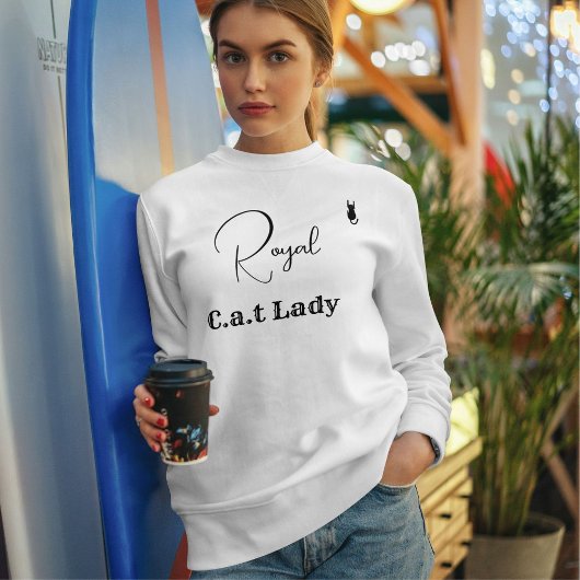 Pet Lover White And Black Script Cat Mom Customize スウェットシャツ