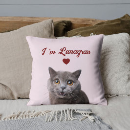 Pet Lovers Cat Photo Red Heart Valentine's Day DIY クッション