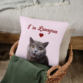 Pet Lovers Cat Photo Red Heart Valentine's Day DIY クッション