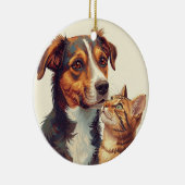 Pet Lovers Christmas Ornament | Dog & Cat  セラミックオーナメント (右)