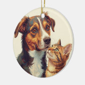 Pet Lovers Christmas Ornament | Dog & Cat  セラミックオーナメント (左)