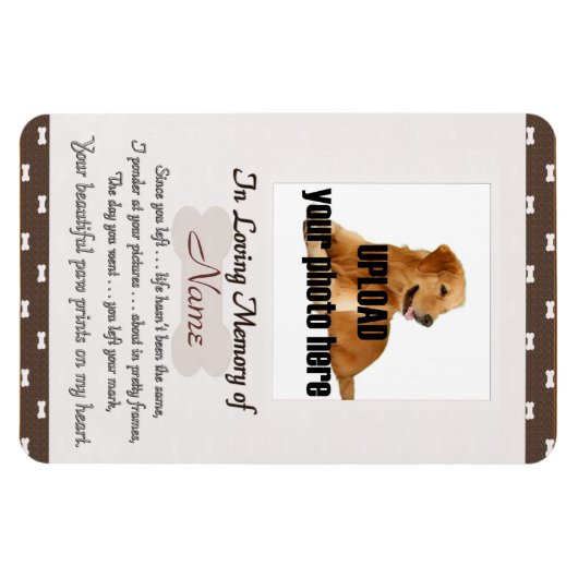 Pet Memorial – あなたの美しい手のプリントを私のハート マグネット (横)