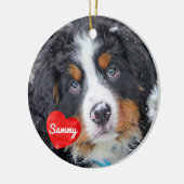 Pet Memorial – レインボーブリッジモダンドッグフォト セラミックオーナメント (左)