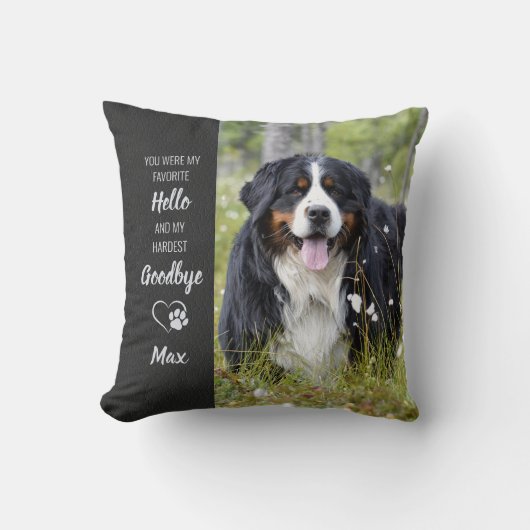 Pet Memorial – 犬の思い出の贈り物 – カスタム写真 クッション (正面)