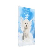 Pet Memorial Bichon Frise Dog with Dog's Name メタルプリント (アングル)