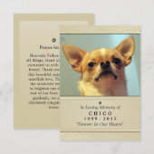Pet Memorial Card 3.5インチx 5インチ – クリームフォトモダンー 案内状 (正面/裏面)