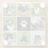 Pet Memorial Custom Dog Photo Collage Paw Print ガラスコースター (裏面)