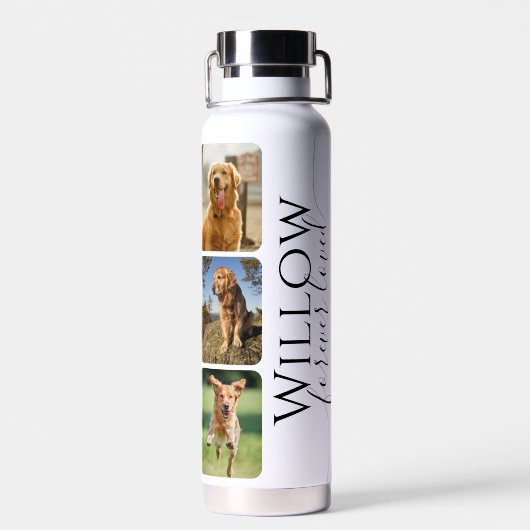 Pet Memorial Custom Photo Keepsake ウォーターボトル (背面)