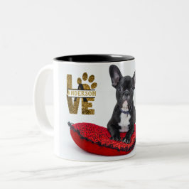 PET Memorial (Dog Cat)フォトコラージギフトカスタム ツートーンマグカップ