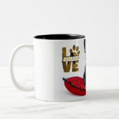 PET Memorial (Dog Cat)フォトコラージギフトカスタム ツートーンマグカップ (左)