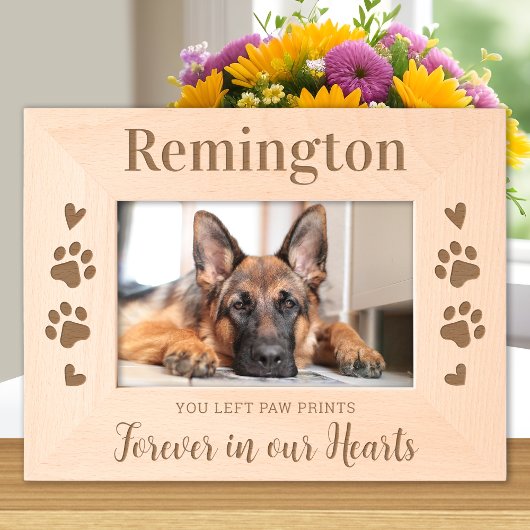 Pet Memorial Dog Cat Paw Personalized Wood Picture レーザー彫刻フレーム