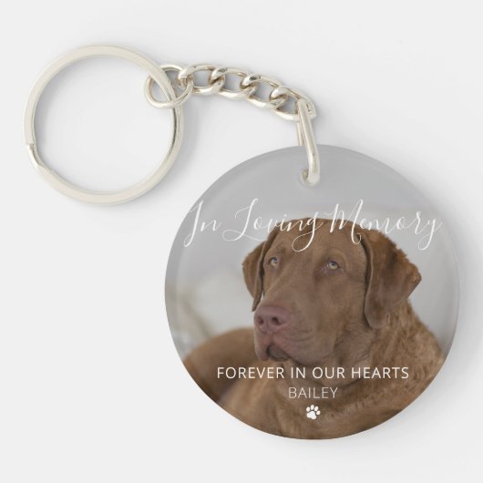 Pet Memorial Dog Photo Pet Loss Keepsake キーホルダー (正面)