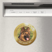 PET MEMORIAL FOREVER IN OURハート写真金ゴールド マグネット (インサイチュ (食洗機))