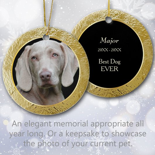 Pet Memorial Gold Foil Frame Photo Keepsake セラミックオーナメント
