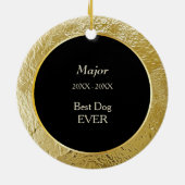 Pet Memorial Gold Foil Frame Photo Keepsake セラミックオーナメント (裏面)