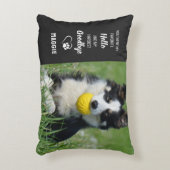 Pet Memorial - Hello Goodbye引用文 – 犬の写真 アクセントクッション (正面(垂直))