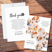 Pet Memorial Modern Simple 10 Photo Collage サンキューカード