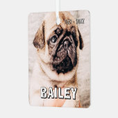 Pet Memorial Modern Simple Custom Photo メタルオーナメント (正面左)
