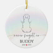 Pet Memorial Ornament Dog Personalized セラミックオーナメント (正面)