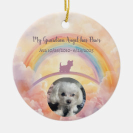 Pet Memorial Ornament – My Guardian Angel Has Paws セラミックオーナメント