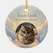 Pet Memorial Ornament with QR Code Grief Music セラミックオーナメント (正面)