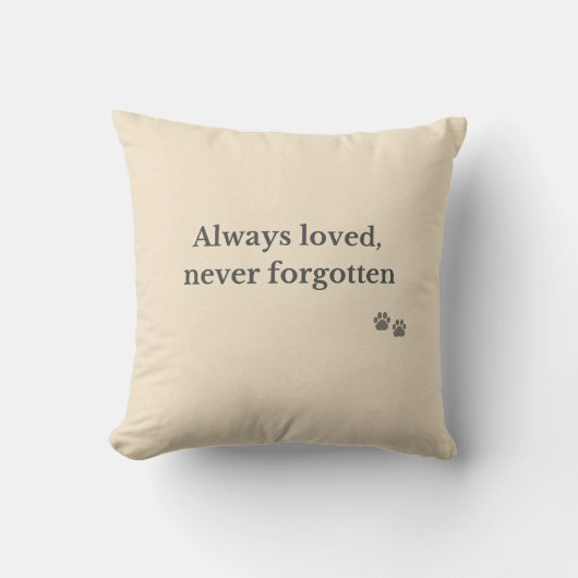 Pet Memorial Pillow – Always Loved クッション (正面)